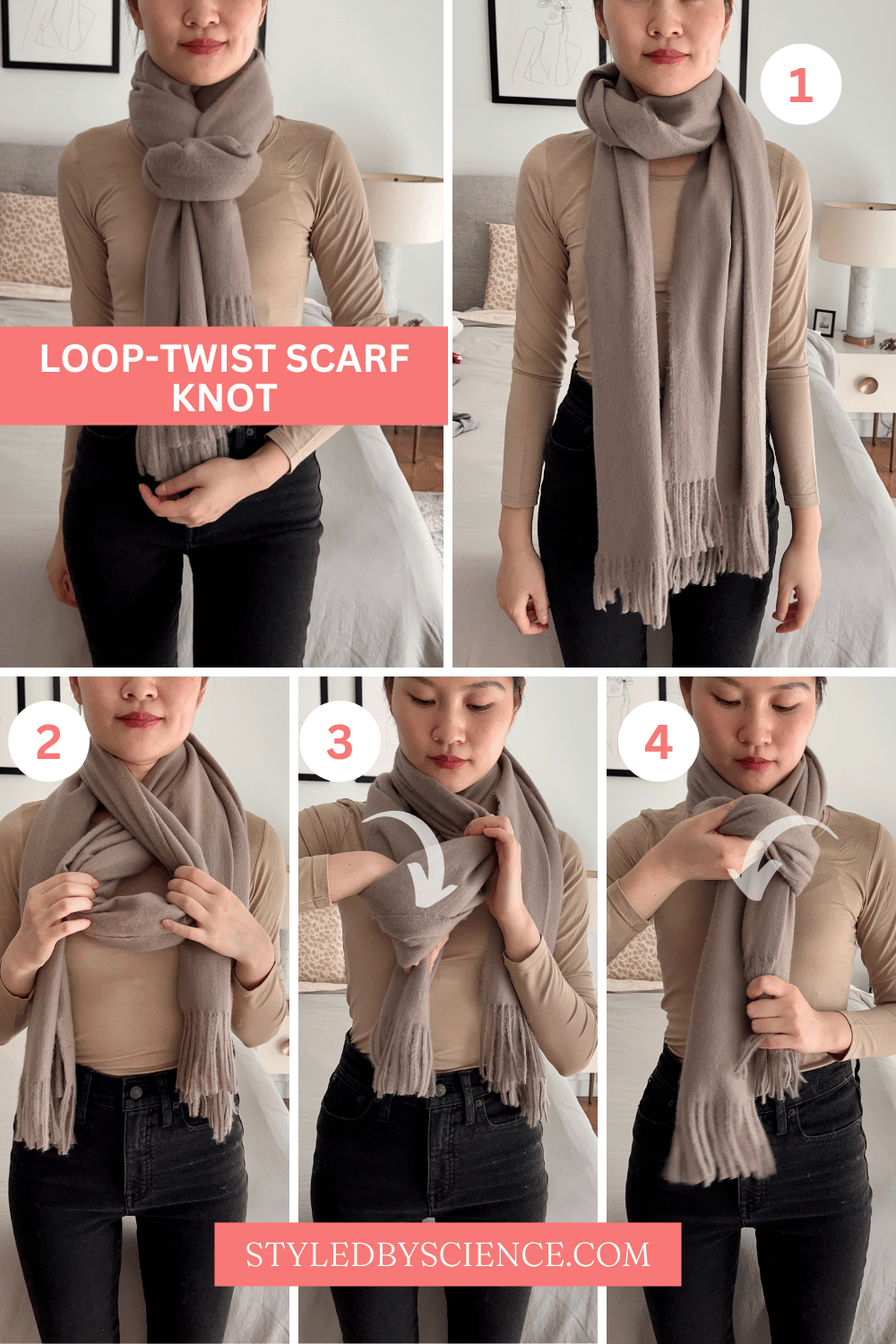 2 Classy & Easy Ways To Tie A Winter Scarf - Styled By Science