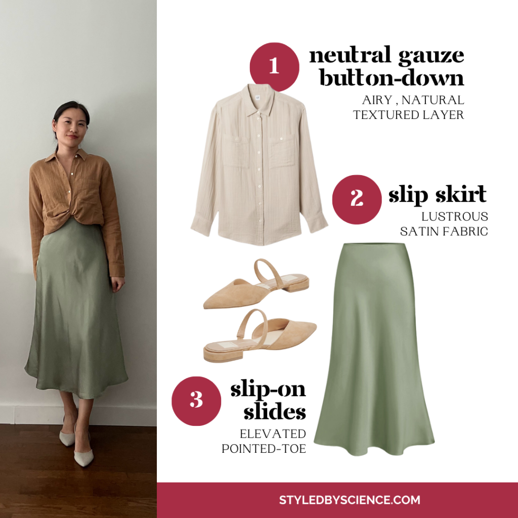 Cotton Gauze Button Down Dress w/ Front Tucks & Pockets main image 1